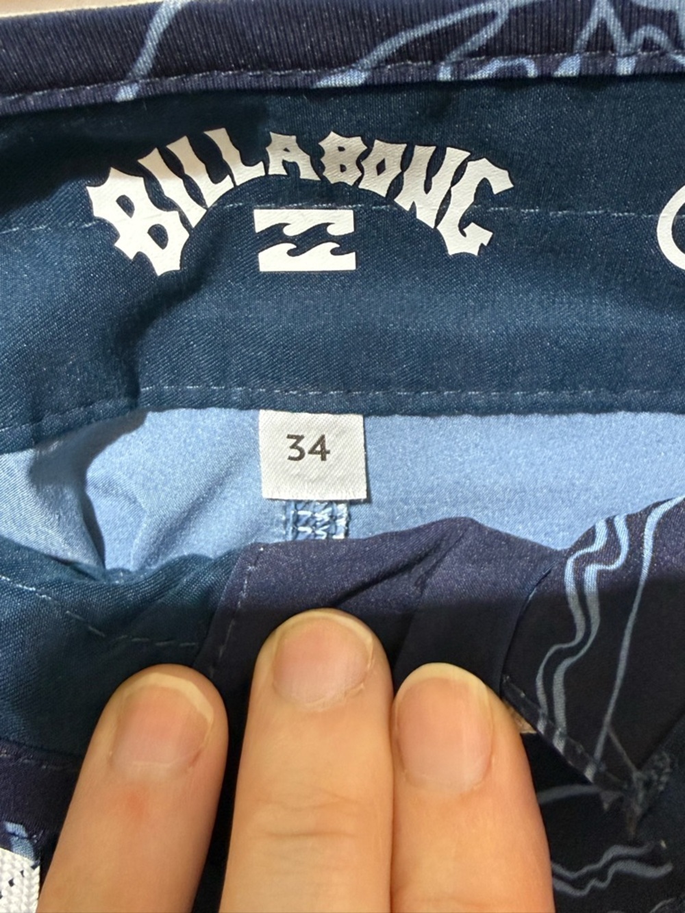 Billabong Navy Swim Board Shorts with Light Blue Floral Print - Picture 4 of 6